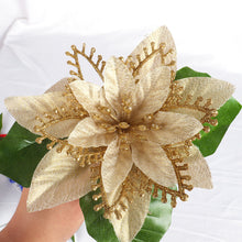 Carica l&#39;immagine nel visualizzatore di Gallery, 18cm Christmas Flowers Artificial For Wedding Party Home Decor Christmas Tree Accessories cyan
