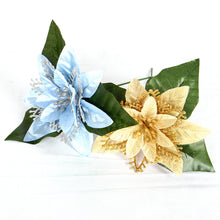 Carica l&#39;immagine nel visualizzatore di Gallery, 18cm Christmas Flowers Artificial For Wedding Party Home Decor Christmas Tree Accessories cyan
