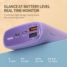 Load image into Gallery viewer, 18w Fast  Charging  Power  Bank 20000 Mah Portable Mobile Phone External Battery Powerbank Purple
