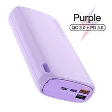 Load image into Gallery viewer, 18w Fast  Charging  Power  Bank 20000 Mah Portable Mobile Phone External Battery Powerbank Purple
