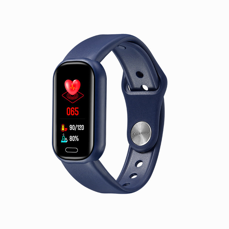 Smart  Watch Bluetooth-compatible Waterproof Outdoor Sports Heart Rate Monitoring Music Bracelet Blue