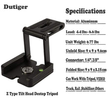 Load image into Gallery viewer, Aluminum Alloy Z-folding  Head Z-type Quick-release Folding Plate Black Black
