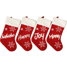 Carica l&#39;immagine nel visualizzatore di Gallery, Christmas  Plush  Socks Non-woven Christmas Party Pendants Christmas Gift Candy Bags Snowflake English socks Joy
