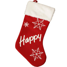 Carica l&#39;immagine nel visualizzatore di Gallery, Christmas  Plush  Socks Non-woven Christmas Party Pendants Christmas Gift Candy Bags Snowflake English socks Joy
