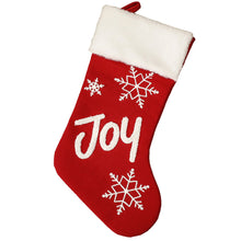 Carica l&#39;immagine nel visualizzatore di Gallery, Christmas  Plush  Socks Non-woven Christmas Party Pendants Christmas Gift Candy Bags Snowflake English socks Joy
