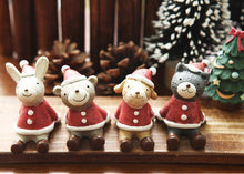 Last inn bildet i Galleri-visningsprogrammet, Christmas  Seriers  Decoration Set Handicraft Christmas Micro Landscape Santa Claus Snowman Animal Resin Ornaments Santa Claus, Snowman, Fawn, Christmas Tree with Bowknot
