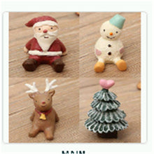 Last inn bildet i Galleri-visningsprogrammet, Christmas  Seriers  Decoration Set Handicraft Christmas Micro Landscape Santa Claus Snowman Animal Resin Ornaments Santa Claus, Snowman, Fawn, Christmas Tree with Bowknot
