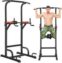 Load image into Gallery viewer, BangTong&amp;Li Power Tower Workout Pull Up &amp; Dip Station Adjustable Multi-Function Home Gym Fitness Equipment 131*40*16
