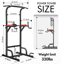 Load image into Gallery viewer, BangTong&amp;Li Power Tower Workout Pull Up &amp; Dip Station Adjustable Multi-Function Home Gym Fitness Equipment 131*40*16
