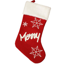 Carica l&#39;immagine nel visualizzatore di Gallery, Christmas  Plush  Socks Non-woven Christmas Party Pendants Christmas Gift Candy Bags Snowflake English socks Joy
