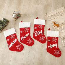 Lade das Bild in den Galerie-Viewer, Christmas  Plush  Socks Non-woven Christmas Party Pendants Christmas Gift Candy Bags Snowflake English socks Joy
