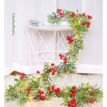 Load image into Gallery viewer, 2m Natural Rustic Christmas Pine Garland With Lights Decorating Rooms
