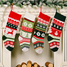 Load image into Gallery viewer, Christmas Stocking Knitted Christmas Decoration Christmas Gift Children&#39;s Holiday Gift Bag&quot;&quot; D Elk
