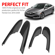 Carica l&#39;immagine nel visualizzatore di Gallery, 4 Pcs/set Interior  Door  Armrest  Panel  Trim  Cover Carbon Fiber Pattern Interior Patch For Civic 2016-2020 Carbon black
