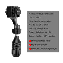 Load image into Gallery viewer, Aluminum Alloy Tattoo  Set Black Shell Pen Mini Tattoo Power Supply Tattoo Pen UK Plug
