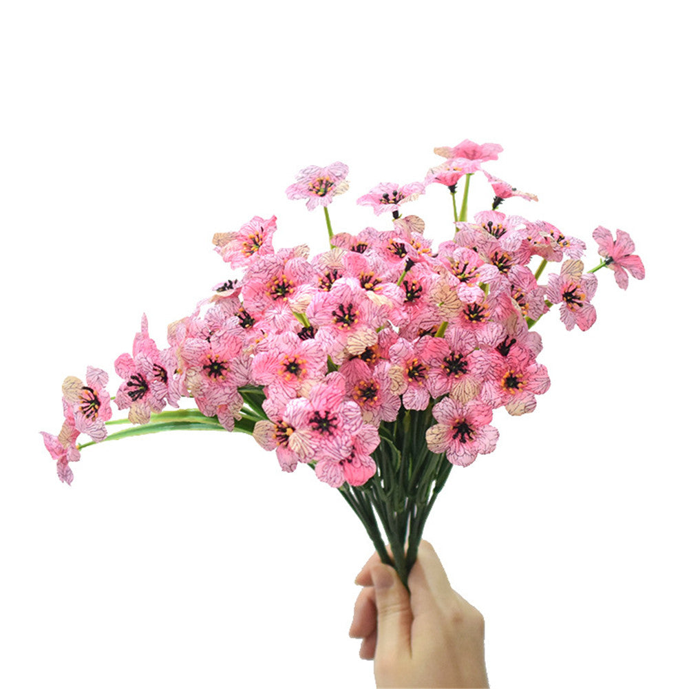 2 Pcs Outdoor Artificial  Flowers Fake Flowers Decoration For Outside No Fade pink