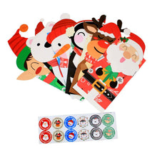 Last inn bildet i Galleri-visningsprogrammet, Paper  Christmas  Gift  Bags Cookies Candy Packaging Bags Greaseproof Paper Pouch Party Supplies (24 Bags 2 Stickers) 24 + 2 stickers
