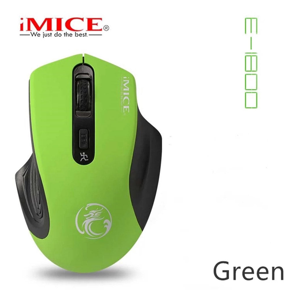 2.4g Wireless  Mouse For Laptop Pc Adjustable 1600 Dpi Usb Gaming Mice Computer Ergonomic Design green