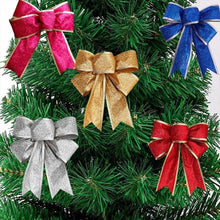 Load image into Gallery viewer, Bowknot 5 Colors Glittering Powder Bow Christmas Tree Party Gift Christmas Decorations Gold
