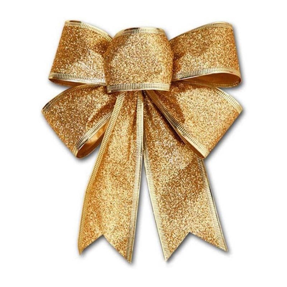 Bowknot 5 Colors Glittering Powder Bow Christmas Tree Party Gift Christmas Decorations Gold