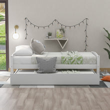 Load image into Gallery viewer, Twin Size Sofa  Bed Wooden Daybed With Trundle Household Furniture Room Accessories White
