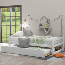 Load image into Gallery viewer, Twin Size Sofa  Bed Wooden Daybed With Trundle Household Furniture Room Accessories White
