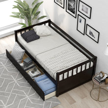 Load image into Gallery viewer, Twin Size Daybed With Inseparable 2 Drawers Household Sofa  Bed Room Furniture coffee
