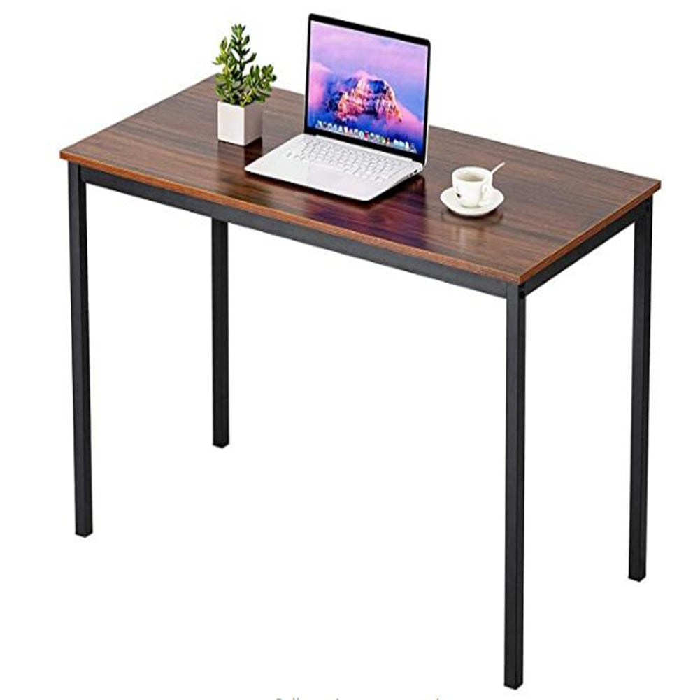 47-inch Home  Office  Writing  Desk Industrial Style Simple Small Desk Thickened Metal Frame Desktop Brown