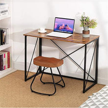 Cargar imagen en el visor de la galería, 40&quot;&quot; Writing Computer  Desk Space Saving Foldable Table Folding Desk No Assembly Required Brown
