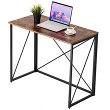 Cargar imagen en el visor de la galería, 40&quot;&quot; Writing Computer  Desk Space Saving Foldable Table Folding Desk No Assembly Required Brown
