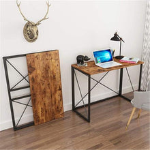 Cargar imagen en el visor de la galería, 40&quot;&quot; Writing Computer  Desk Space Saving Foldable Table Folding Desk No Assembly Required Brown
