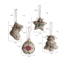 Carica l&#39;immagine nel visualizzatore di Gallery, Linen Christmas  Tree  Ornaments Pendant Shopping Mall Decoration New Year Hanging Gifts star
