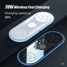 Carica l&#39;immagine nel visualizzatore di Gallery, 3 In 1 Wireless Charger Qi Standard Mobile Phone Watch Headset Wireless Charger black
