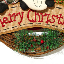 Cargar imagen en el visor de la galería, Christmas  Wreath Santa Claus Snowman Door Hanging Round Wooden Pendant Christmas Ring CX17086 Elderly Group
