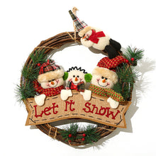 Charger l&#39;image dans la galerie, Christmas  Wreath Santa Claus Snowman Door Hanging Round Wooden Pendant Christmas Ring CX17086 Elderly Group
