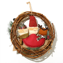 Cargar imagen en el visor de la galería, Christmas  Wreath Santa Claus Snowman Door Hanging Round Wooden Pendant Christmas Ring CX17086 Elderly Group
