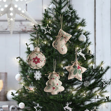 Cargar imagen en el visor de la galería, Linen Christmas  Tree  Ornaments Pendant Shopping Mall Decoration New Year Hanging Gifts Round ball
