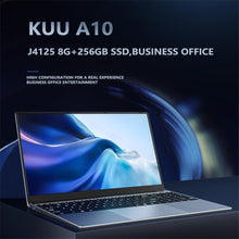 Charger l&#39;image dans la galerie, KUU A10 Laptop 15.6-inch FHD 1920x1080 IPS Intel Celeron J4125 8GB DDR4 Ram 256GB M.2 SSD Windows 10 Ultra Hd Graphics 600 Black (Germany only)
