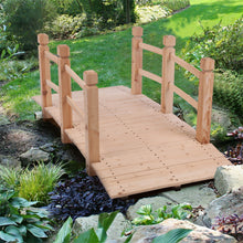 Load image into Gallery viewer, 150*67*56cm Wooden  Garden  Bridge Footbridge Decorative Backyard Bridge With Double Safety Railings Wood color
