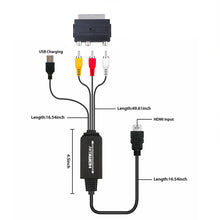 Cargar imagen en el visor de la galería, Hdmi-compaatible To 3RCA Scart 2-in-1 Adapter  Cable 1.5m Gold-plated Connectors Black
