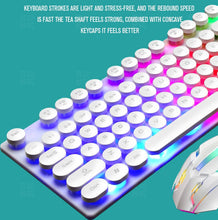 Load image into Gallery viewer, Mouse Keyboard Set Wired Colorful Backlit, 1 Set, USB Ergonomic Gaming 108 Keys Keyboard 3D Rollers Mouse Black suit
