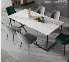 Last inn bildet i Galleri-visningsprogrammet, Modern simple SLATE dining table small family light luxury minimalist marble dining table Nordic dining tables and chairs
