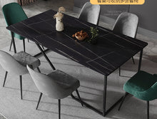 Last inn bildet i Galleri-visningsprogrammet, Modern simple SLATE dining table small family light luxury minimalist marble dining table Nordic dining tables and chairs
