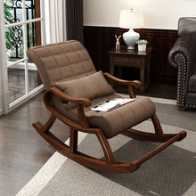 Carica l&#39;immagine nel visualizzatore di Gallery, Clearance Solid Wooden Rocking Chair Recliner Elderly Chair Adult Rocking Chair Father Mother Gift
