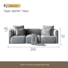 Charger l&#39;image dans la galerie, Cloth sofa Nordic living room simple modern light luxury new large and small family Lu Technology flannelette apartment
