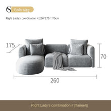 Charger l&#39;image dans la galerie, Cloth sofa Nordic living room simple modern light luxury new large and small family Lu Technology flannelette apartment
