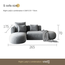 Charger l&#39;image dans la galerie, Cloth sofa Nordic living room simple modern light luxury new large and small family Lu Technology flannelette apartment
