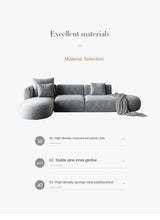 Charger l&#39;image dans la galerie, Cloth sofa Nordic living room simple modern light luxury new large and small family Lu Technology flannelette apartment
