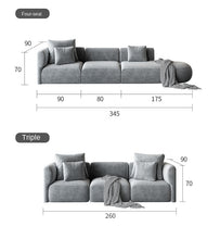 Charger l&#39;image dans la galerie, Cloth sofa Nordic living room simple modern light luxury new large and small family Lu Technology flannelette apartment
