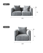 Charger l&#39;image dans la galerie, Cloth sofa Nordic living room simple modern light luxury new large and small family Lu Technology flannelette apartment
